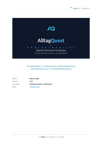 AlltagQuest Projektbericht – Titelseite